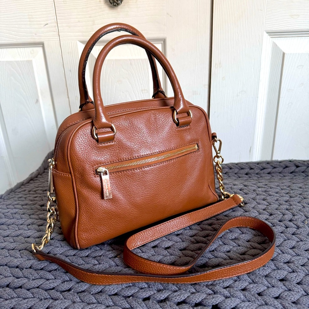 MICHAEL KORS saddle brown Leather Handbag crossbody bag